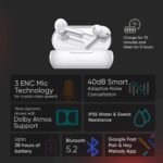 OnePlus Buds Z2 Bluetooth Truly Wireless in Ear Earbuds with Mic, Active Noise Cancellation, 10 Minutes Flash Charge & Upto 38 Hours Battery (White)