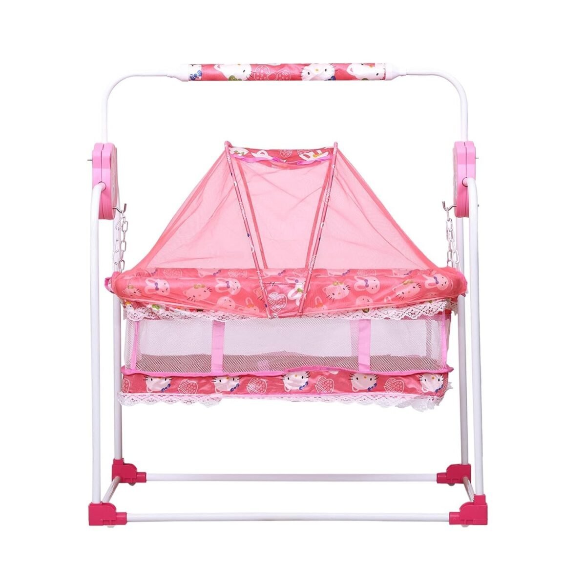 BabyLuv Premium New Born Baby Sleep Swing Cradle/Jhula/Palna/Bed/Baby Bedding With Mosquito Net And Cradle For 0-13 Months Baby