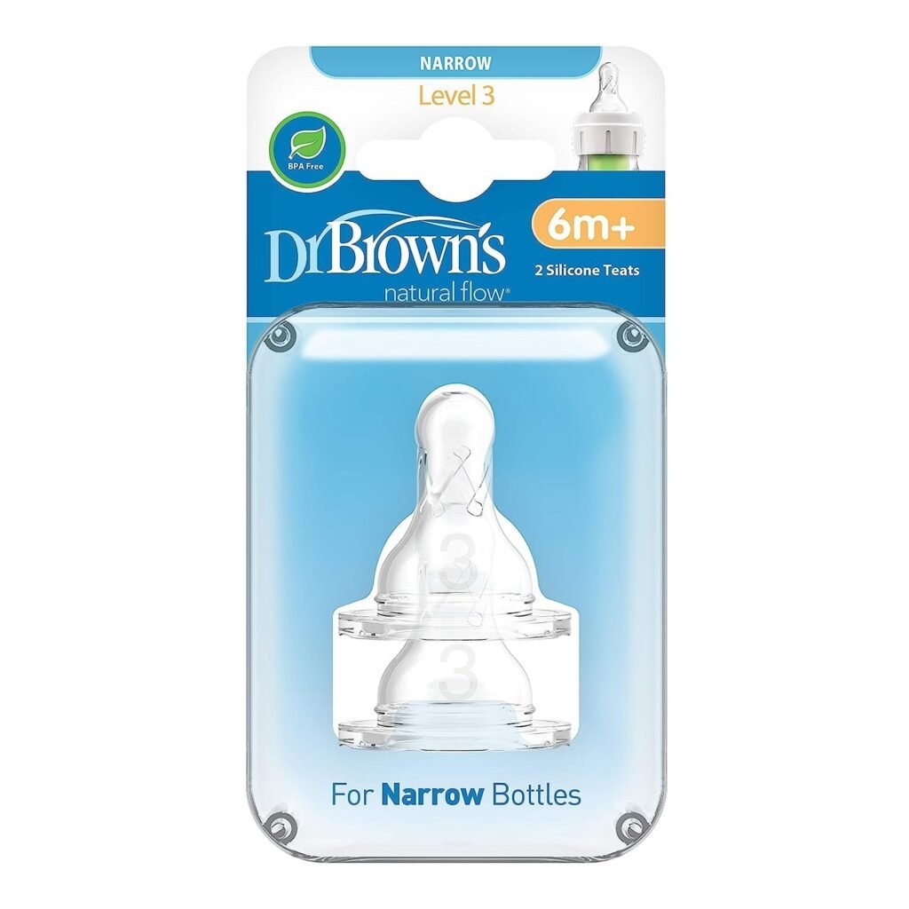 Dr. Brown's Natural Flow Level 3 Standard Nipple, 12 X 8 X 5Cm (White)- Set of 2