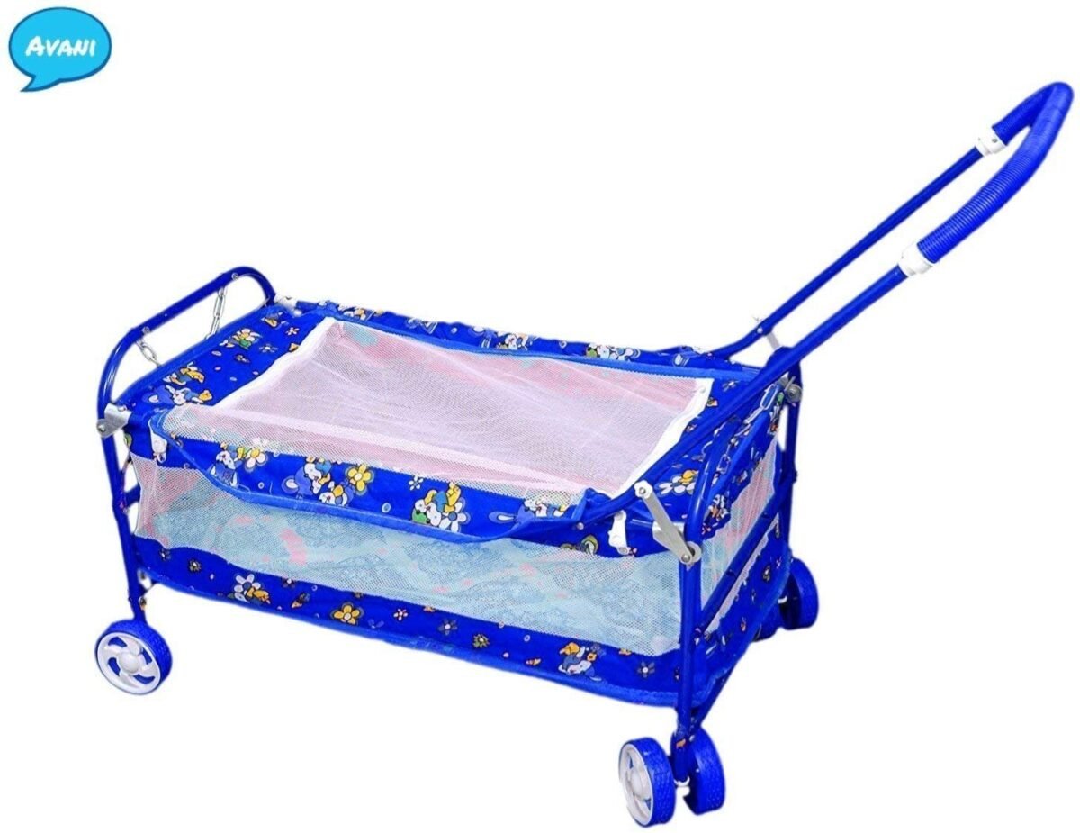 Baby Love Baby Jhula Swing for Sleeping/Baby Crib for ew Born Baby/Baby Crib and Cradle Two in One (Blue) (Blue)