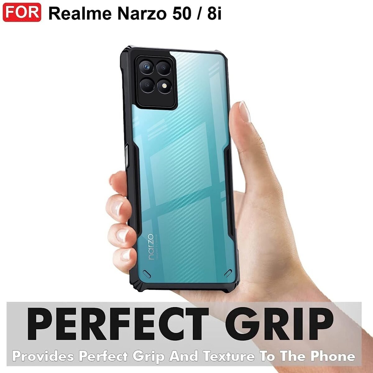 Back Case Cover for Realme Narzo 50 4G / Realme 8i | Compatible for Realme Narzo 50 4G / Realme 8i Back Case Cover |