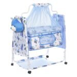 BabyLuv Cozy New Born Baby Cradle, Baby Swing, Baby Jhula, Baby Palna, Baby Bed, Crib, Bassinet with Mattress, Pillow, Mosquito Net