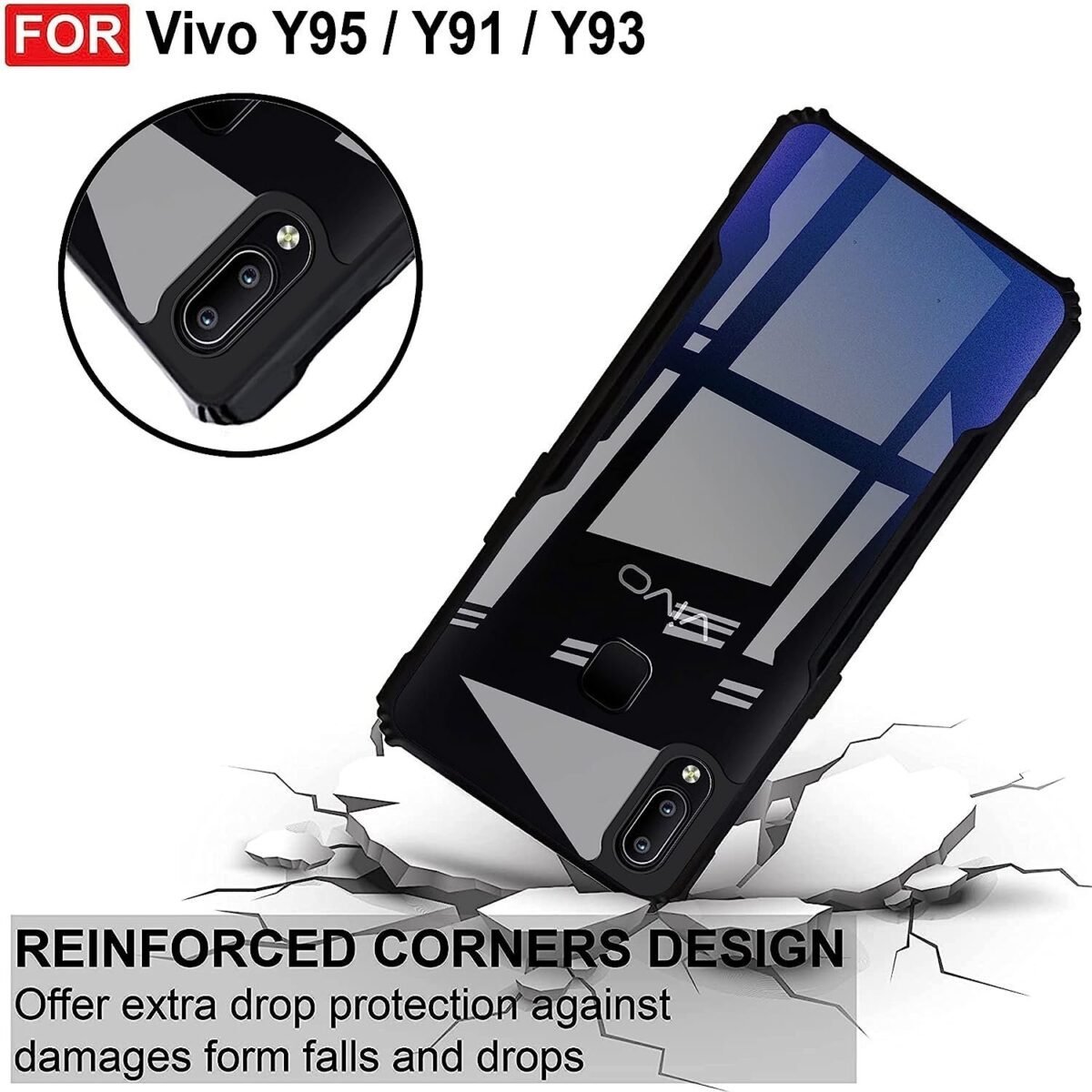 Back Case Cover for Vivo Y95 / Vivo Y93 / Vivo Y91 | Compatible for Vivo Y95 / Vivo Y93 / Vivo Y91 Back Case Cover |