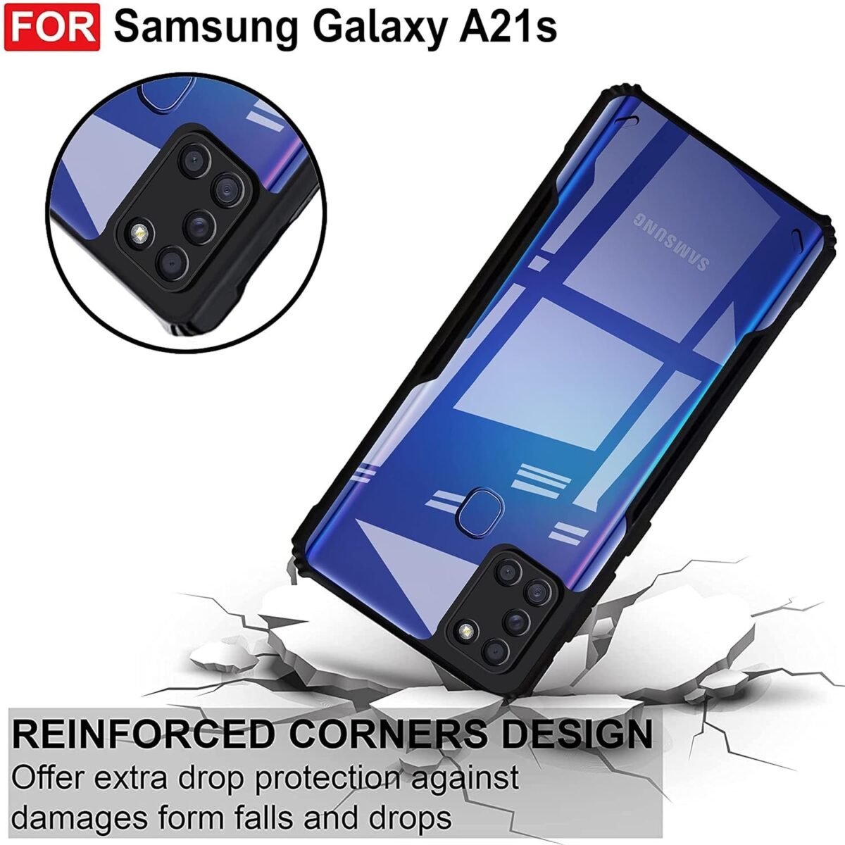 Mobile Cover for Samsung Galaxy A21s (Polycarbonate_Black)