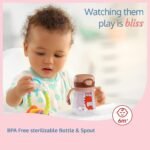 LuvLap Baby Bite Resistant Silicone Straw Sipper Cup with Handle, with Weighted Straw, Sippy Cup with Anti Spill Lock, BPA