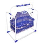 BABY LOVE  Baby Swing Cradle Comfortable Sleep with Mosquito Net for 0-13 Months Infant & Toddlers, Newborn Babies (Blue)