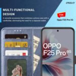 Oppo F25 Pro 5G Leather Flip Cover | Shockproof | 360 Protection | Wallet Style Magnetic Closure Back