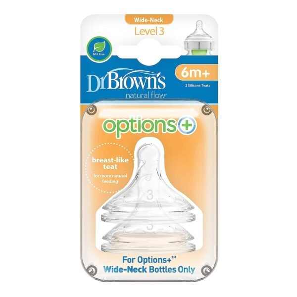 Dr. Brown's Level-3 Wide Neck Nipple 2-Pack