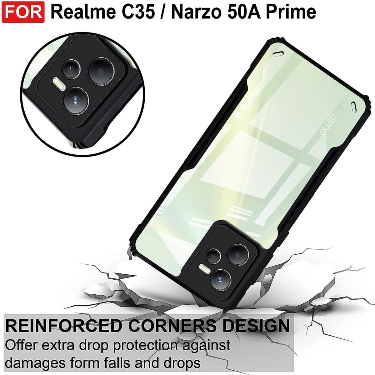 Back Case Cover for Realme C35 / Realme Narzo 50A Prime | Compatible for Realme C35 / Realme Narzo 50A Prime Back Case