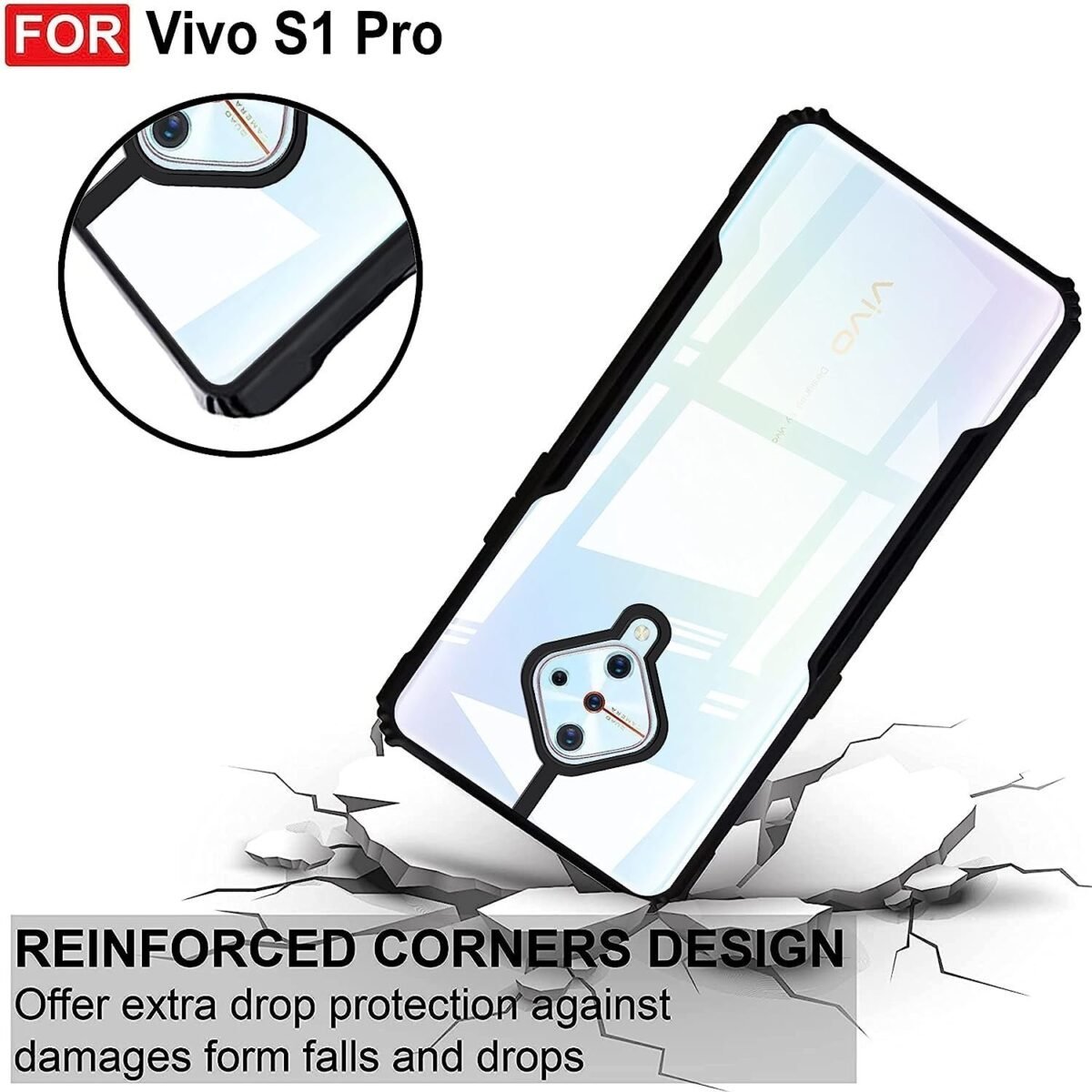 Back Case Cover for Vivo S1 Pro | Compatible for Vivo S1 Pro Back Case Cover | 360 Degree Protection Back Cover | Clear