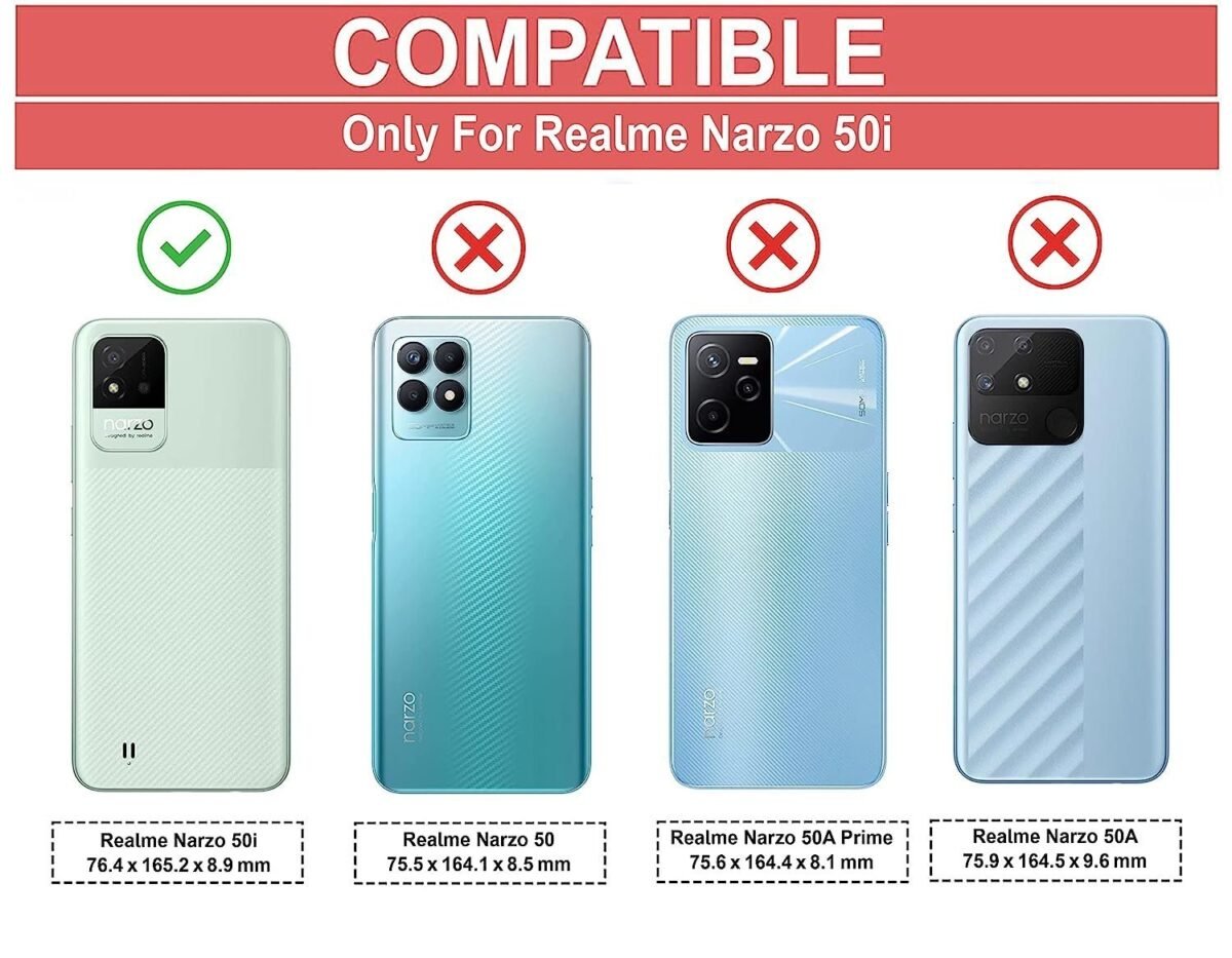 Back Case Cover for Realme Narzo 50i | Compatible for Realme Narzo 50i Back Case Cover | 360 Degree Back Cover | Clear