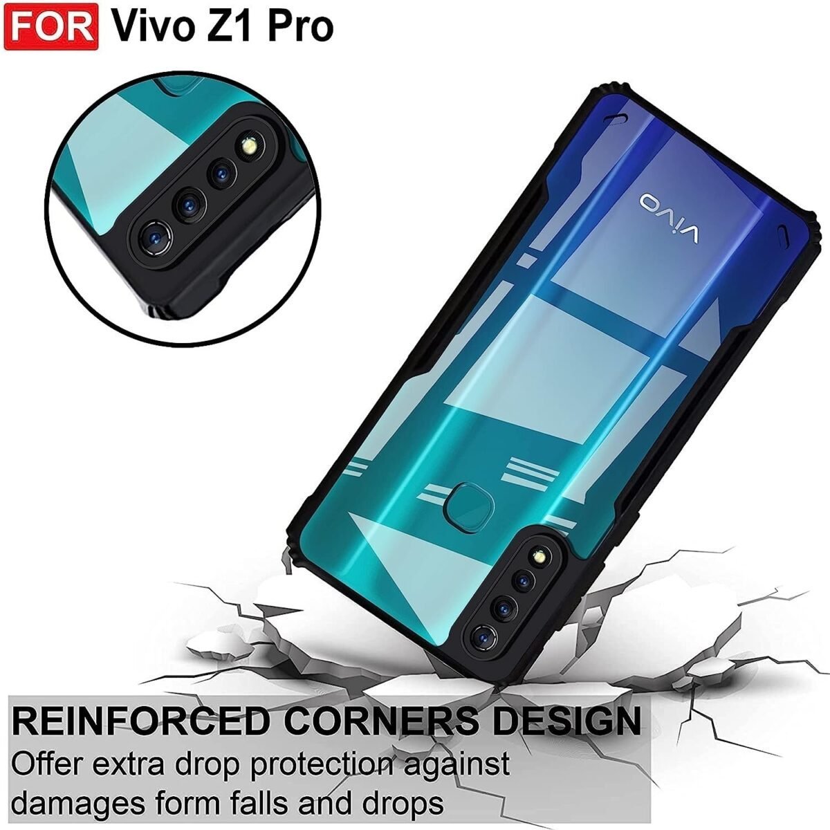 Back Case Cover for Vivo Z1 Pro | Compatible for Vivo Z1 Pro Back Case Cover | 360 Degree Protection Back Cover | Clear