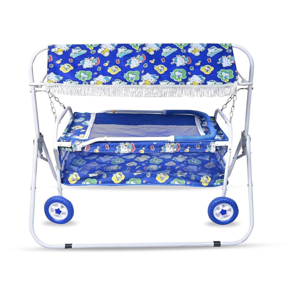 METROBUZZ Baby Folding Cradle Swings Jhula Palna Comfortable Sleep with Mosquito Net for 0-13 Months Infant & Toddlers