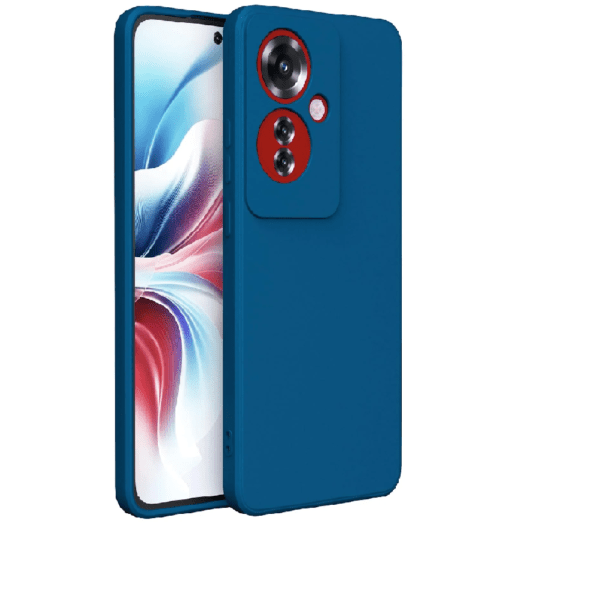 Protective Lens Flexible Back Cover for Oppo F25 Pro (5G) | Slim Silicone with Soft Lining Shockproof Case (Blue)