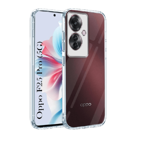 Back Cover for Oppo F25 Pro 5G (Silicone Clear Shockproof Case with Camera Protection | Soft and Flexible | Transparent)