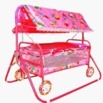 BABY LOVE  Baby Foldable Comfort Solf Cradle Bed with Swing Palna Jhula for New Born Baby Multiparous Infant & Toddler Beds with