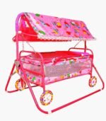 BABY LOVE  Baby Foldable Comfort Solf Cradle Bed with Swing Palna Jhula for New Born Baby Multiparous Infant & Toddler Beds with