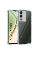 Back Cover for Vivo Y200 (Silicone Clear Shockproof Case with Camera Protection (Transparent)