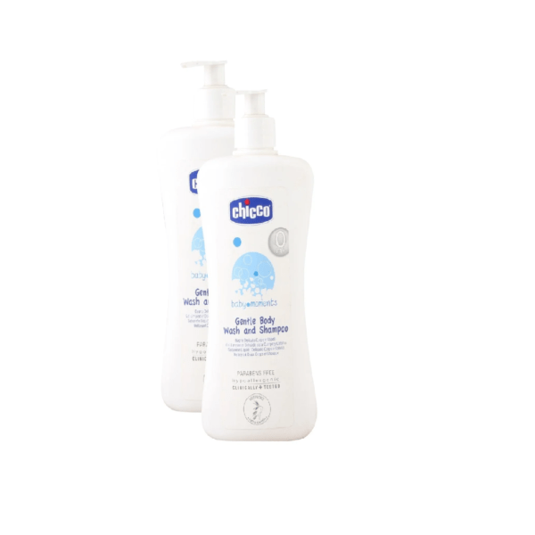 More Combo - Chicco Baby Moments Gentle Body Wash and Shampoo, 500ml (Pack of 2) Promo Pack