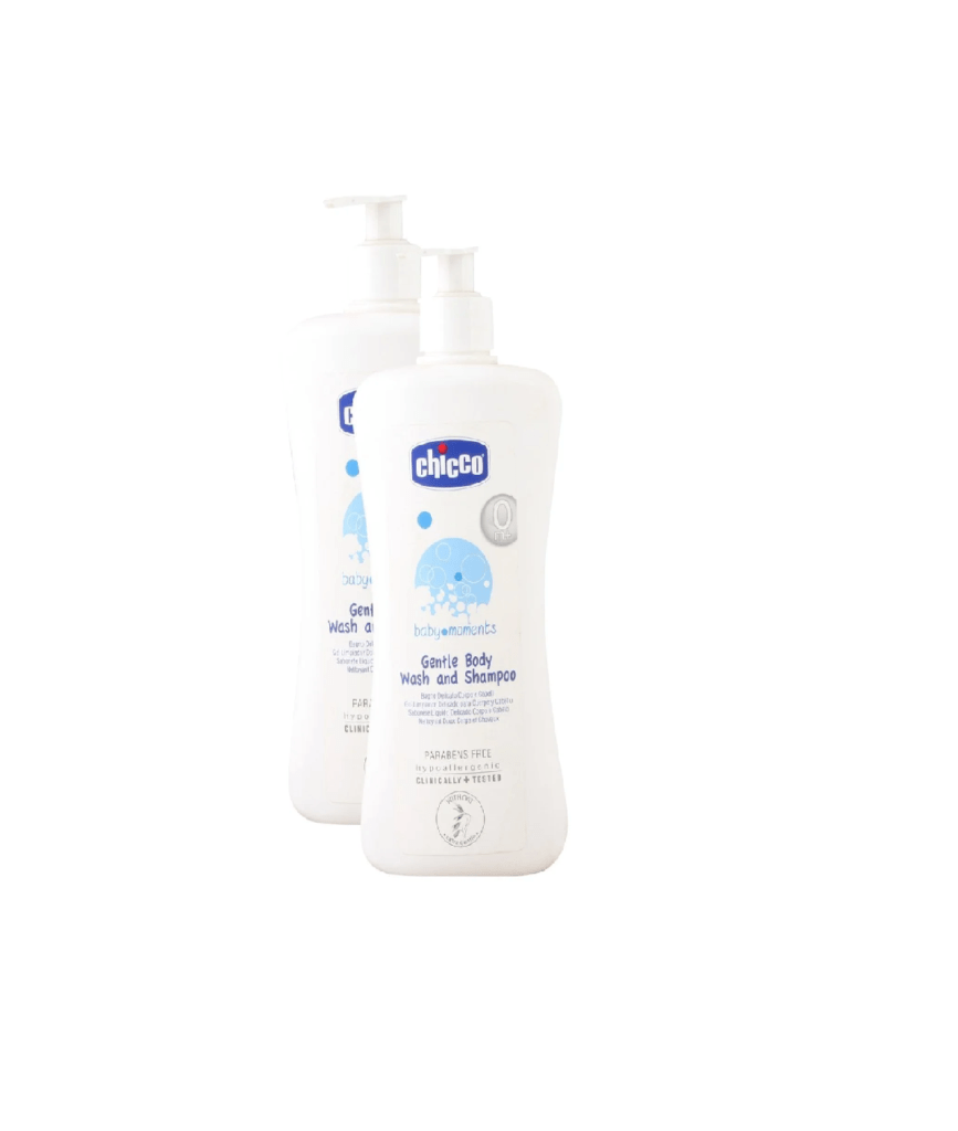 More Combo - Chicco Baby Moments Gentle Body Wash and Shampoo, 500ml (Pack of 2) Promo Pack