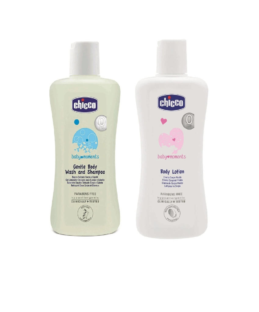 Chicco Baby Wash And Shampoo 200ml With Baby body Lotion 200ml combo Pack