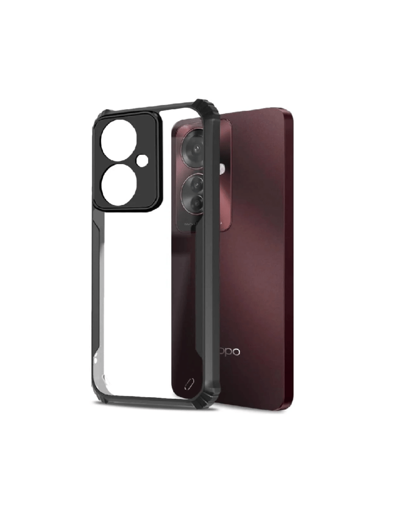 Back Cover for [ Oppo F25 Pro 5G ] Acrylic Back Cover Case for [ Oppo F25 Pro 5G ] | 360 Degree Protection |  (Transparent Black)