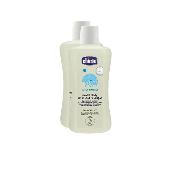 More Combo - Chicco Baby Moments Gentle Body Wash and Shampoo, 200ml (Pack of 2) Promo Pack