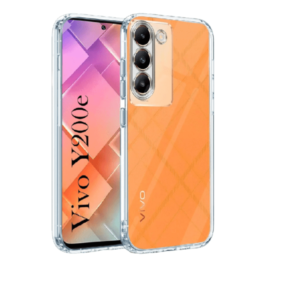 Back Cover for Vivo Y200e (Silicone Clear Shockproof Case with Camera Protection | Soft and Flexible | Transparent)