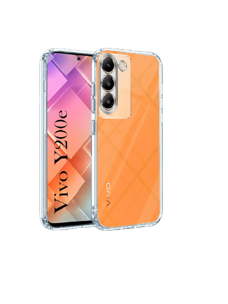 Back Cover for Vivo Y200e (Silicone Clear Shockproof Case with Camera Protection | Soft and Flexible | Transparent)