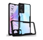 Back Cover Case for Oppo A58 5G (Shockproof with Polycarbonate Clear Panel | Professional Black)