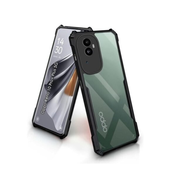 Oppo Reno 10 Pro Plus 5G Back Cover, PC+TPU Shockproof Sleek Hybrid Armor Case - Black