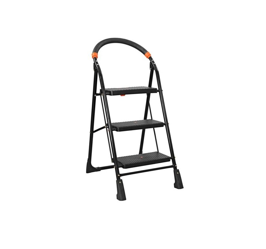 KRY Ladder for Home use Heavy Duty Steel with Wide Steps and Top Platform with Anti Slip and Anti Skid Shoes can be Used as Step