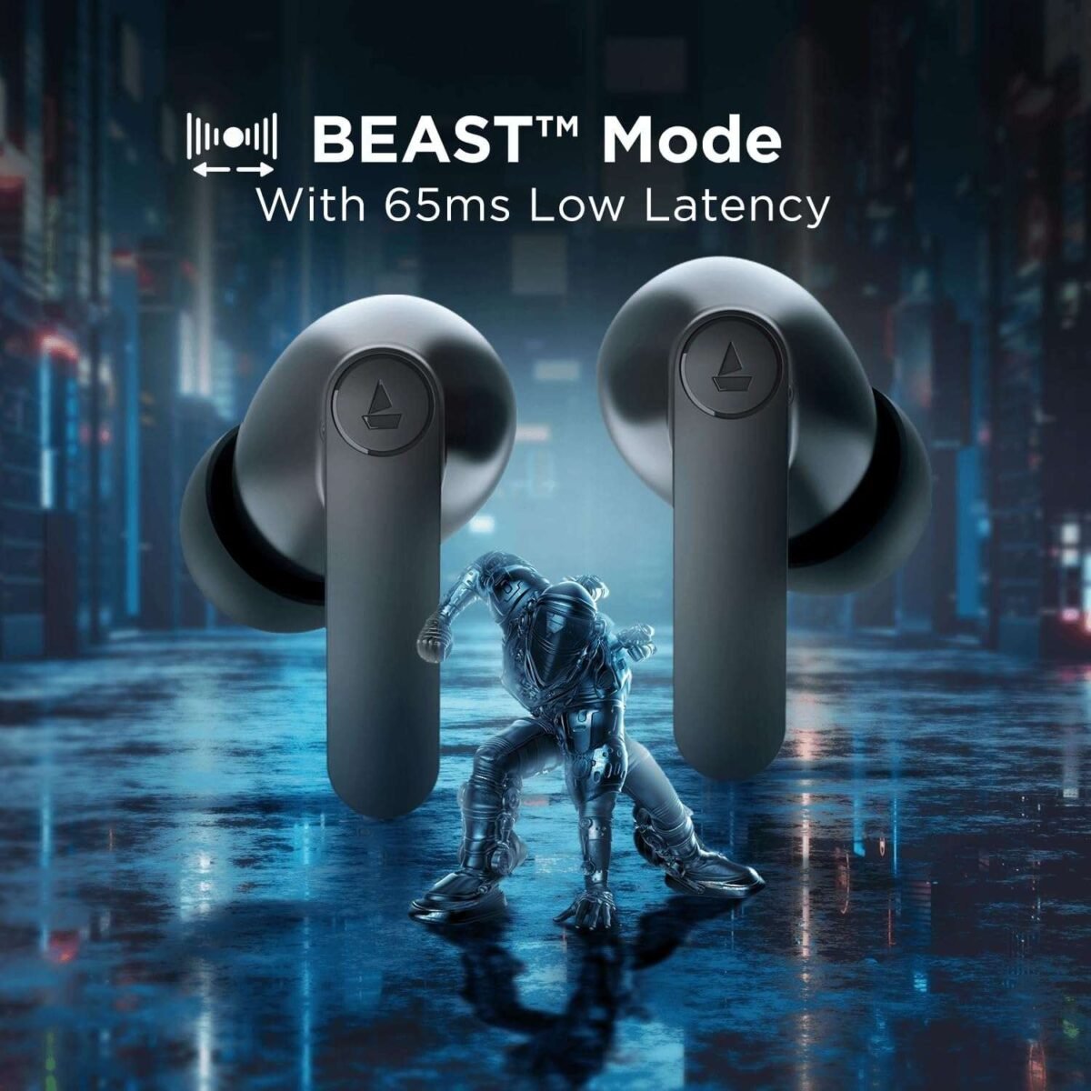 boAt Airdopes 121 Pro True Wireless In-Ear Earbuds | Quad Mics | 50H Playtime | IPX4 Certified | Battery Indicator Screen | (3 Color Options)