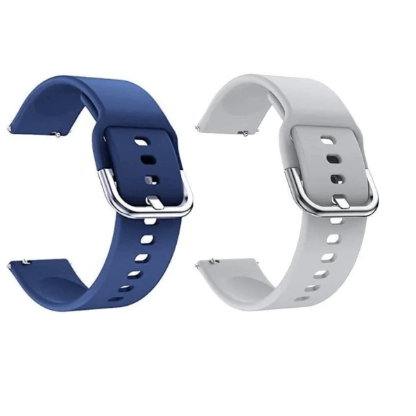 JBJ Soft Silicone 19mm Smartwatch Strap Metal Button Compatible with Noise Colorfit Pro 2/Oxy/Pulse/Beat, Boat Storm Smart