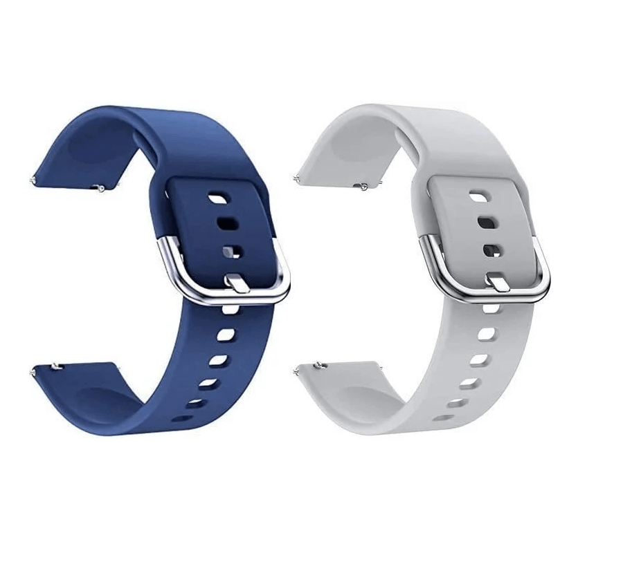 JBJ Soft Silicone 19mm Smartwatch Strap Metal Button Compatible with Noise Colorfit Pro 2/Oxy/Pulse/Beat, Boat Storm Smart