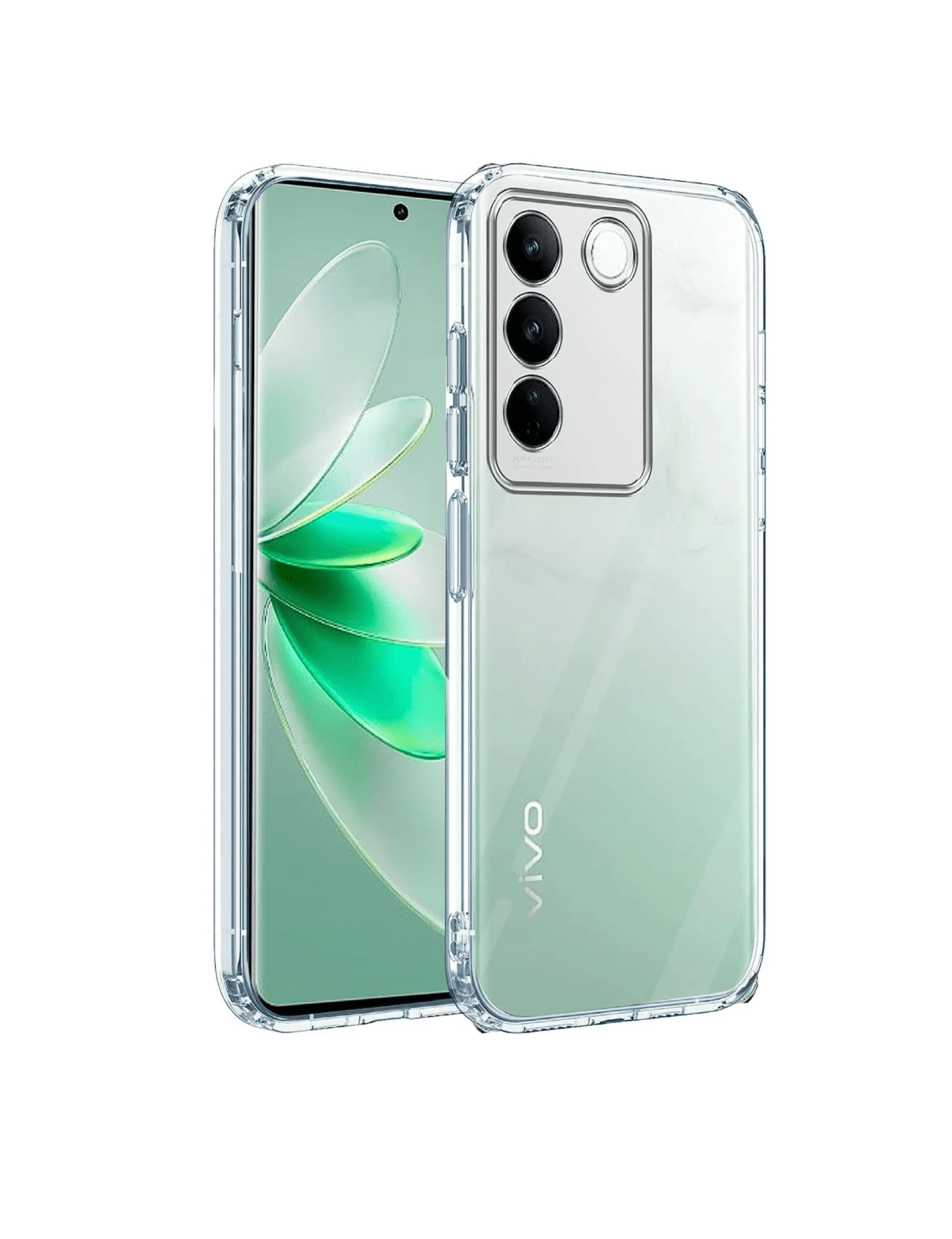 Back Cover for Vivo V27 | Vivo V27 Pro (Silicone Clear Shockproof Case with Camera Protection and Dust Plugs |