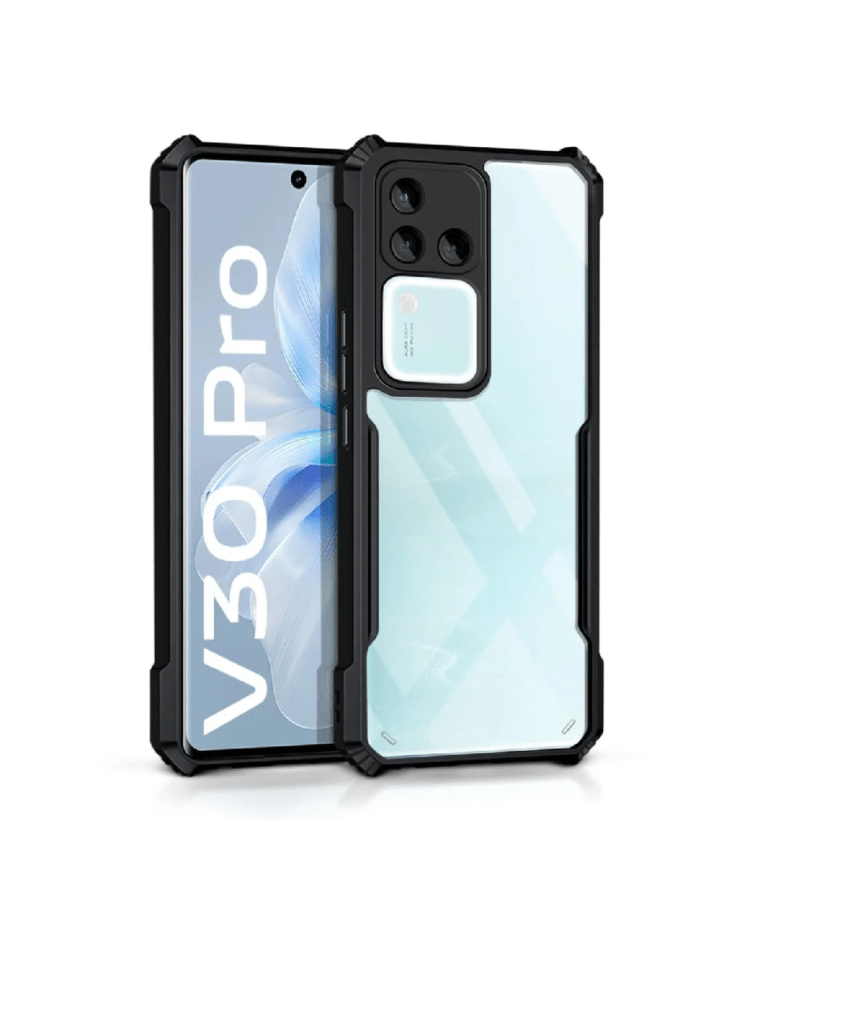 Shock Proof Clear Back Case Mobile Cover for Vivo V30 Pro (Hard | Hybrid PC + TPU | Full Armour Device & Camera