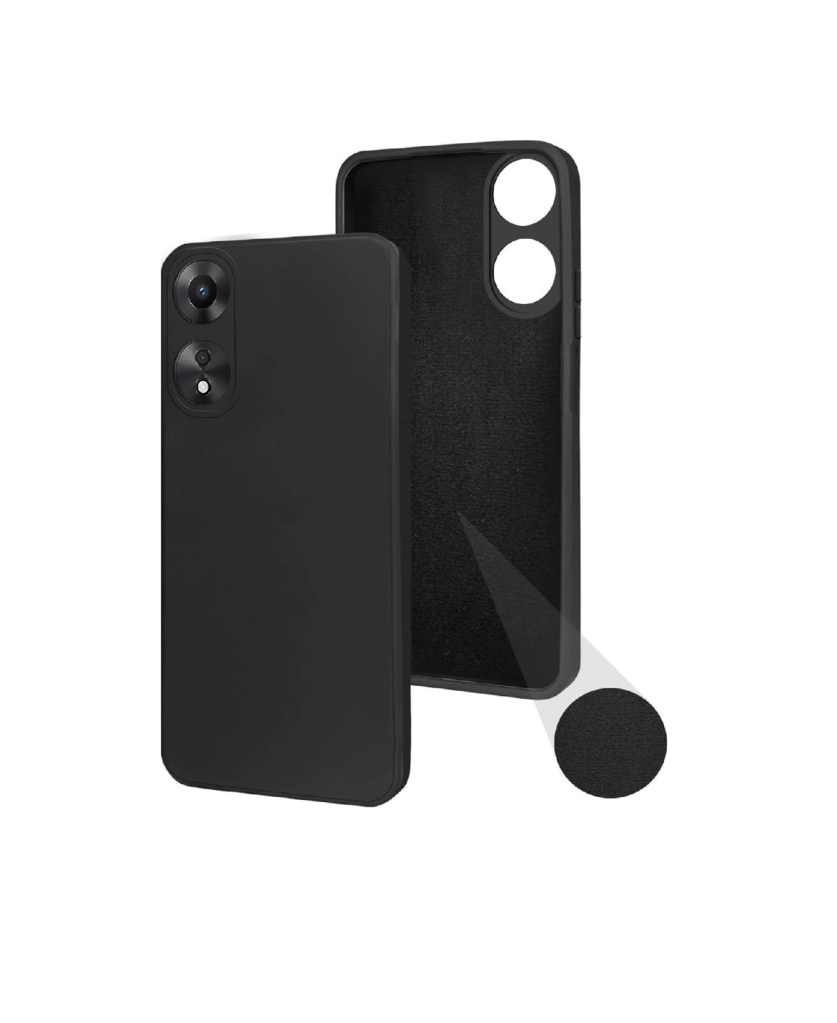 Back Cover for Oppo A58 5G Back Cover Case - Black Silicon