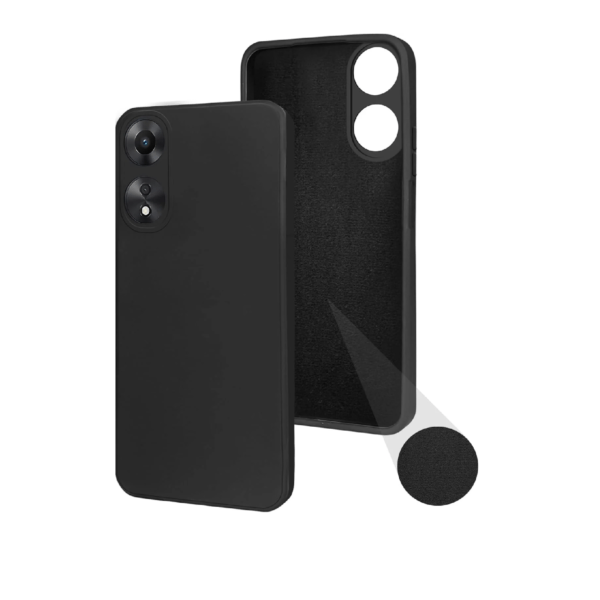 Back Cover for Oppo A58 5G Back Cover Case - Black Silicon