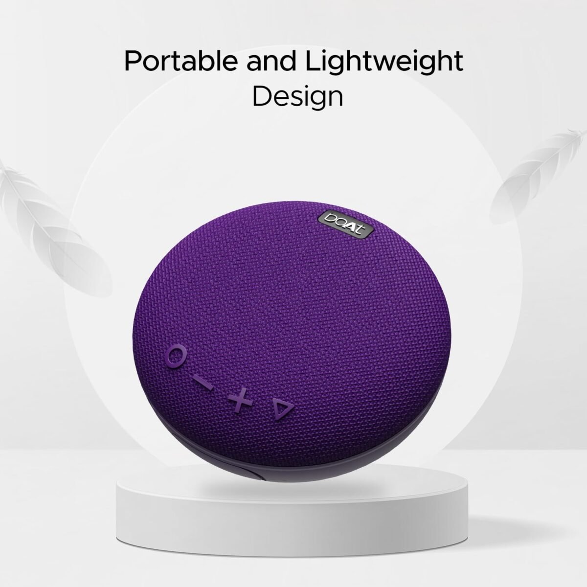 boAt Stone 190, Wireless Portable Speaker with 52mm Dynamic Driver, Up to 4hrs Nonstop Playback, IPX 6 Water Resistant (Purple)