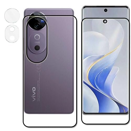 Front & Back & lens Tempered Glass Screen Protector Compatible For Vivo V40 Pro Full Screen Coverage With Easy Installation Kit