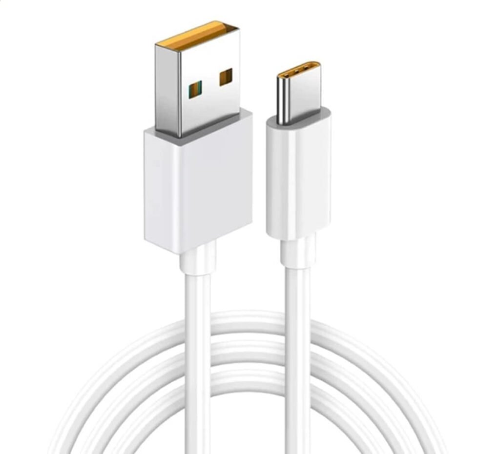 Super VOOC/Superdart Type-C 7 Pin Data Sync Fast Charging Cable Compatible for Realme Phones Upto 6.5Amp (White)