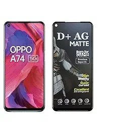 D+ Matte Tempered Glass With 18H Hardness For Oppo A74 5G | With Free Installation Kit. Full Screen Coverage (Pack Of 1)