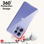 Shockproof Crystal Clear Motorola Moto Edge 50 Pro 5G Back Cover Case | 360 Degree Protection | Hard Clear Back |