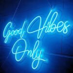 Good Vibes Only Led Neon Signs Light Led Art Decorative Sign-Wall Decor, Living Room House Bar Pub Hotel Beach (18X12 Inches) (Ice Blue)