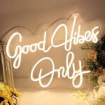 Good Vibes Only LED Neon Signs Light LED Art Decorative Sign Wall Decor, Home Decor for Wedding Party Kids Room Living Room House Bar Pub Hotel Beach (18 x 12 In) Warm White