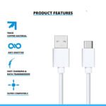 Fast Type-C Usb Cable for Realme 9 5G Speed USB Cable Original Like | Fast Charging Cable | Type-C to USB-A Cable (3.5 Ampere, 1 Meter/3.3 Feet, JM11, White)