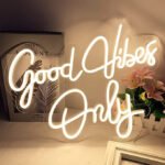 Good Vibes Only LED Neon Signs Light LED Art Decorative Sign Wall Decor, Home Decor for Wedding Party Kids Room Living Room House Bar Pub Hotel Beach (18 x 12 In) Warm White