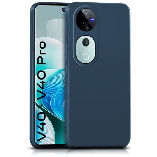 Vivo V40 | V40 Pro 5G Slim Ultra Soft Rubberised Back Cover | Inner Velvet Fabric Lining | Matte Silicone Flexible