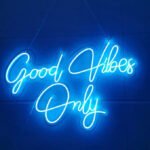 Good Vibes Only Led Neon Signs Light Led Art Decorative Sign-Wall Decor, Living Room House Bar Pub Hotel Beach (18X12 Inches) (Ice Blue)